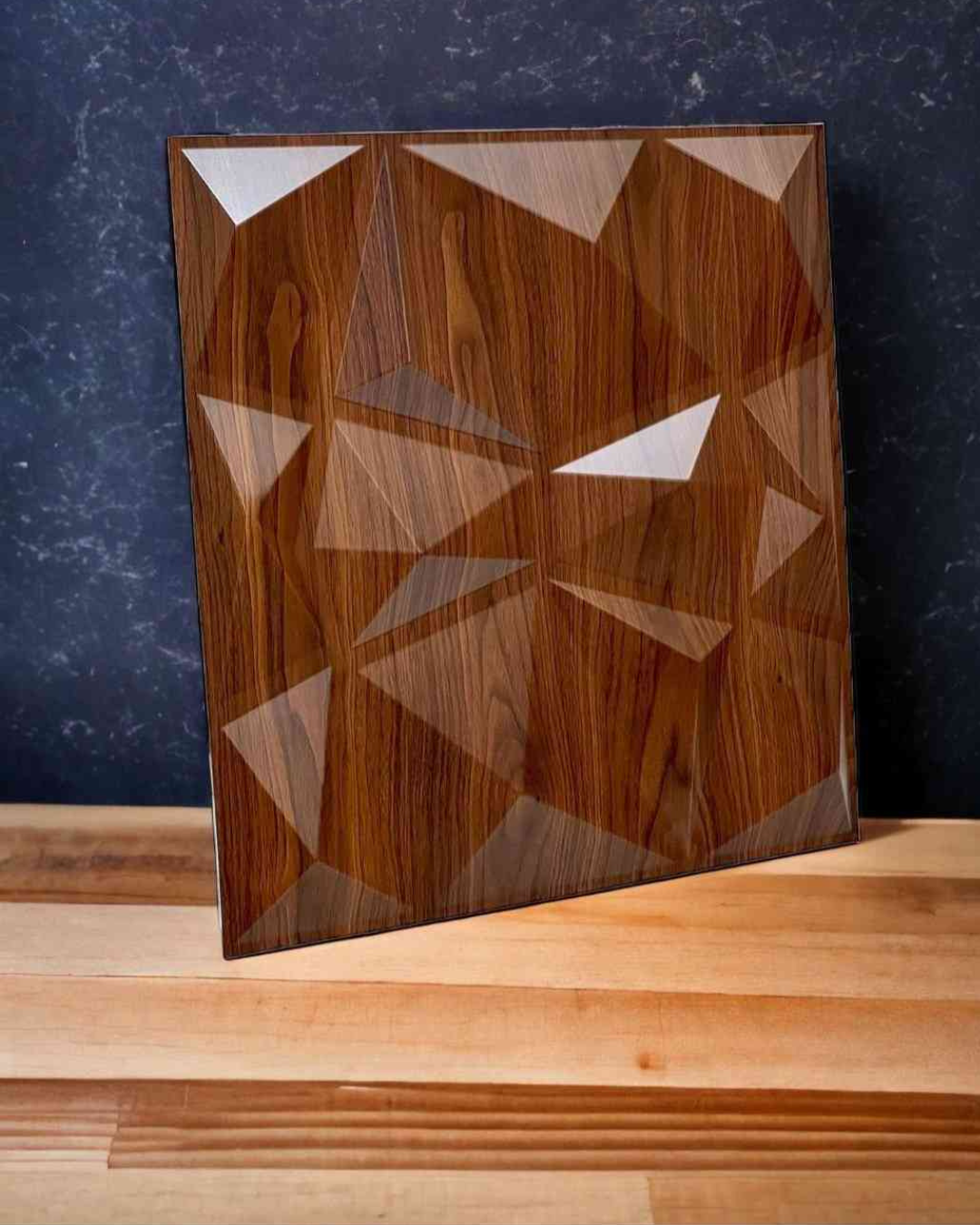 Dark Wood Geometric Panel