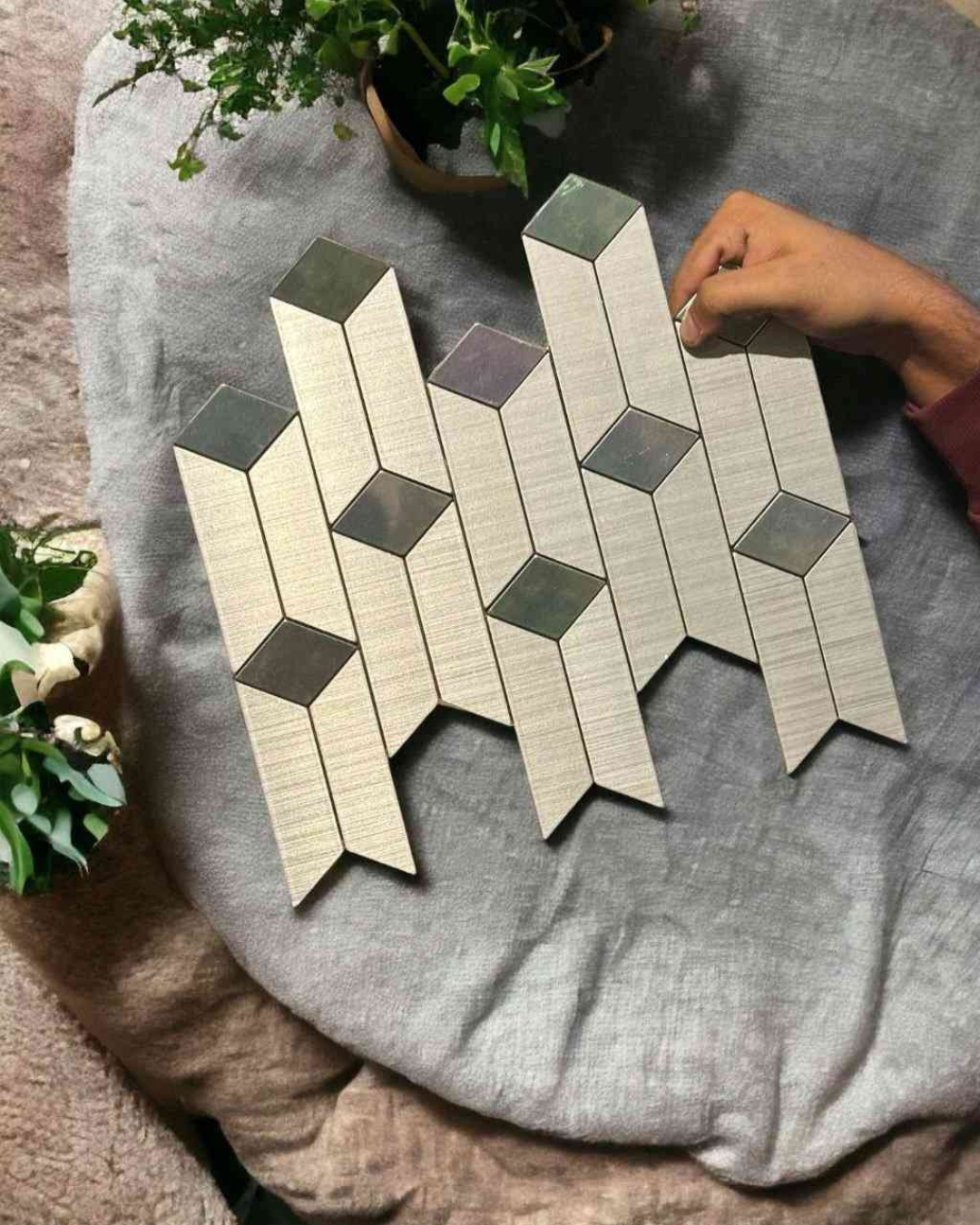 Silver Geometric Wall Tiles