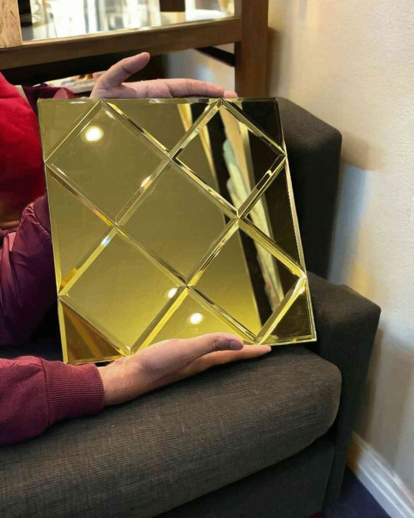 Golden Mirror Bevel Wall Tile