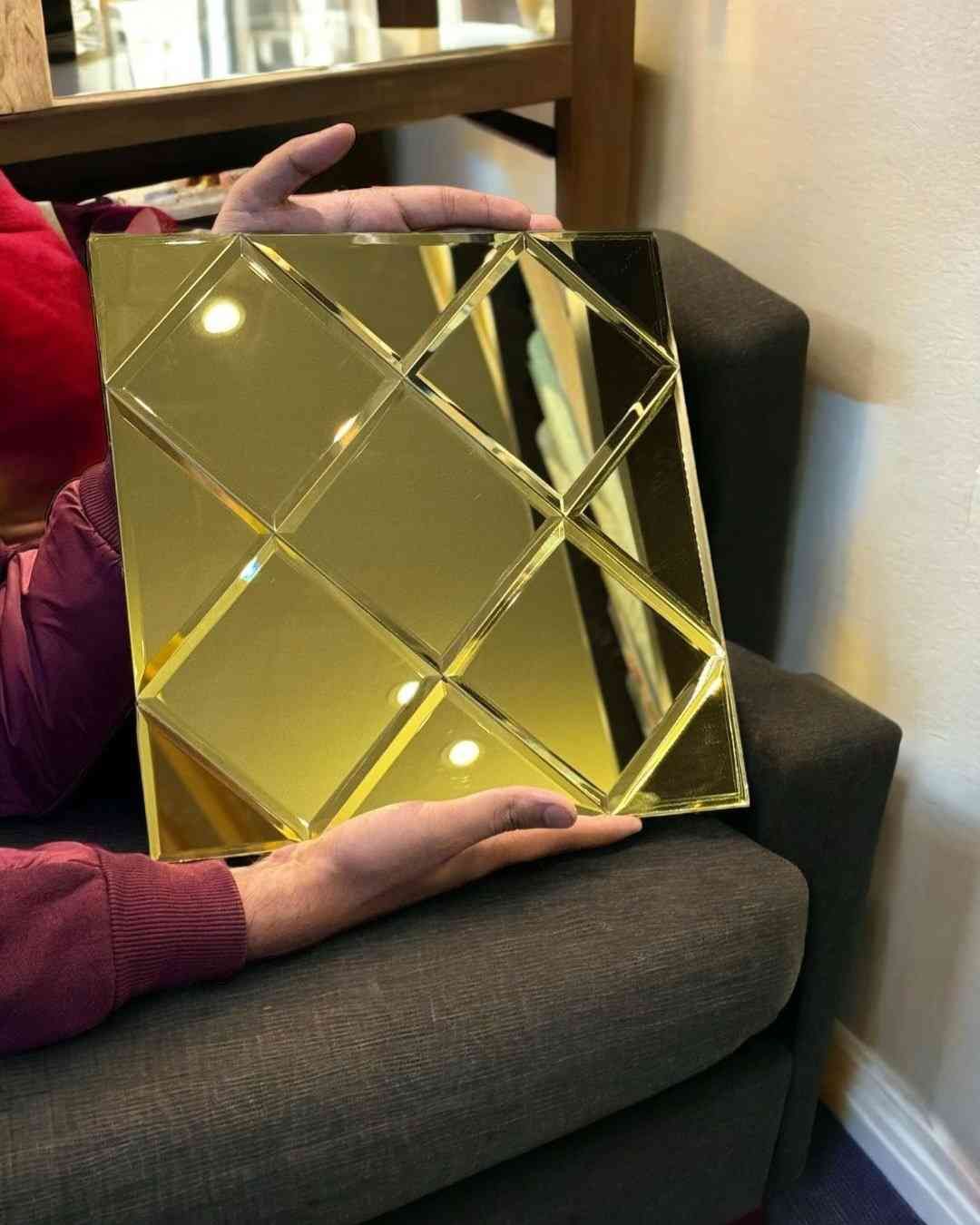 Golden Mirror Bevel Wall Tile