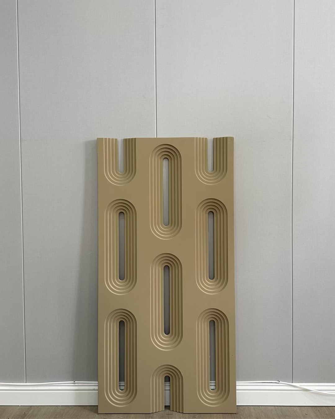 Beige PU Stone Partition Cut-Out Design